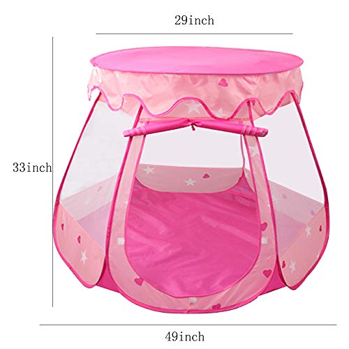 Gentle Monster Pop Up Princess Tent, Pink Princess Castle for Toddlers and Girls (No Assembly Required), Easy to Fold and Carry, Playhouse Suitable for Indoor or Outdoor Use - Thumbnail 5
