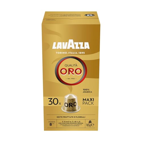 , Qualità Oro, 30 Cápsulas de Café Compatibles con las Máquinas Nespresso* Original, con Notas Aromáticas Florales y Afrutadas, 100% Arábica, Intensidad 8, Tueste Ligero
