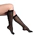 EvoNation Women’s Knee-High Graduated Compression Socks, 20-30 mmHg – Firm Pressure Sheer Socks, Support Stockings Hose, Black, Large