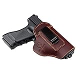 Kosibate IWB Leather Holster, Gun Holster for Glock 17 19 22 23 26 / Sig Sauer P226 P229 SP2022 / Springfield XD XDS XDM/S&W M&P Shiedld 9MM