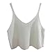 Aphratti Women's Sleeveless V-neck Caddice Crop Top Shirt One Size White
