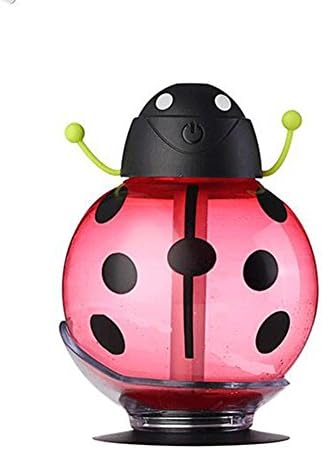 Beetle air humidifier USB Aroma diffuser Aromatherapy Essential oil diffuser Mini Portable Mist Maker LED Night (Red)