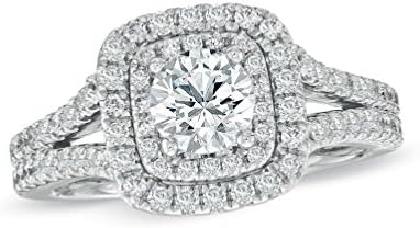 Love Collection 1.70ct Cushion Halo Round Cut Diamond 14k White Gold Wedding Bridal Ring,All US Size 4 to 12 available,Message us your Ring Size