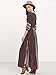 ROMWE Women's Summer Casual Half Sleeve Vintage Print Split Maxi Dress Black L