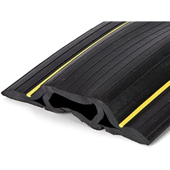 6.5 Feet Heavy Duty Cable Protector + Cord Cover - 3 Cord Channels - Durable Black PVC is Flexible, Odor Free, Easy to Unroll and Open - Conceal Wires at Home, Office, Warehouse, Workshop, Concerts