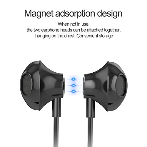 Auricolari Bluetooth, Cuffie Bluetooth V4.1 Stereo Wireless Senza Fili Magnetiche con Microfono Auricolare Sport per Phone e Android Samsung Galaxy Note Huawei Xiaomi Sony (Nero) … (Q6-Nero)