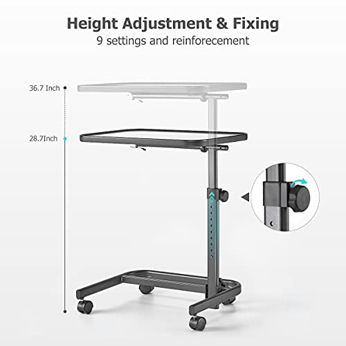 Tilt Top Overbed Table, Adjustable Hospital Bed Table, Bedside Table
