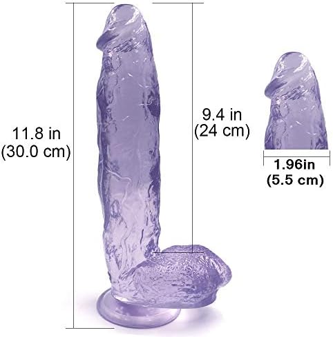 Hu-ge Di-ldo Extreme Big Realistic Sturdy Suction Cu-p Pe-NIS for Women Se-x to-ys,11.8inches,Blue