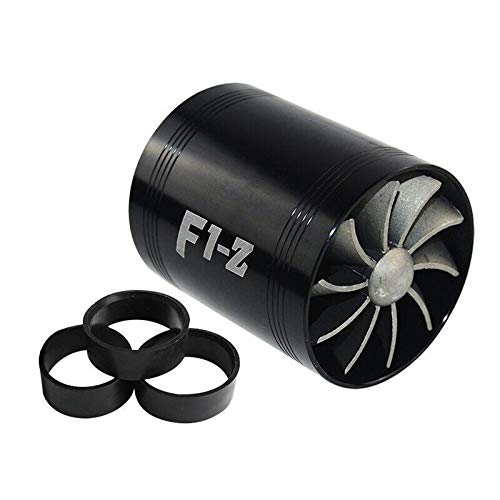 PTNHZ RACING F1-Z Double Car Supercharger Turbine Turbo Charger Air Intake Gas Fuel Saver Fan Black
