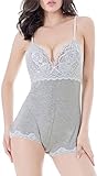 Ruzishun Women's floral Lace and Sexy Lingerie Jumpsuit Mini Babydoll