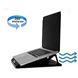 Portable and Adjustable Cooling Laptop Stand Or Notebook Riser For Desk, 360 Degree Rotating, Black
