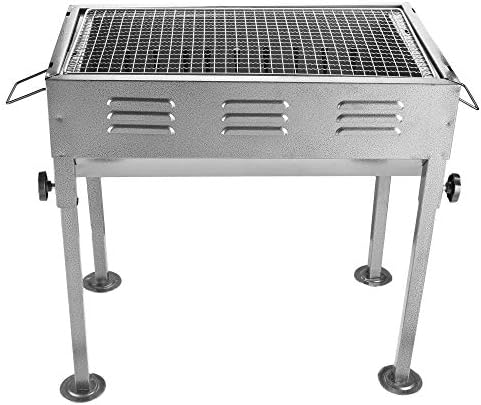 Efinito Portable Charcoal Barbeque Grill Set (Silver)
