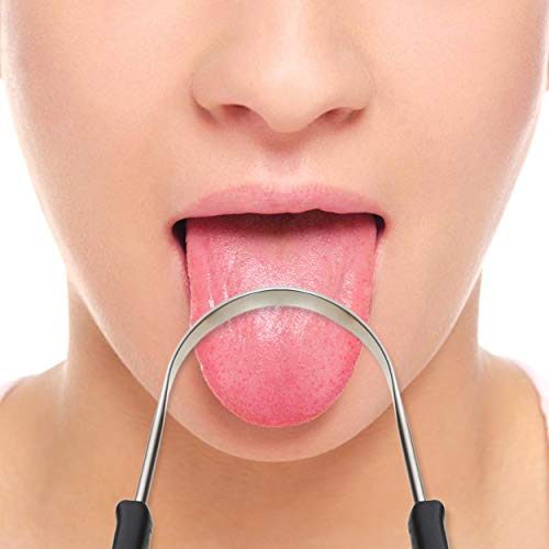 Premium Tongue Scraper - Stainless Steel With Rubber Grip - Improves Oral Care, Mouth Hygiene and Gets Rid of Bad Breath - Travel Case Included. - Thumbnail 3