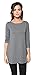 Free to Live 3 Pack: Plus Size Loose Fit Elbow Sleeve Tunics (Black, Charcoal, Navy), 2X
