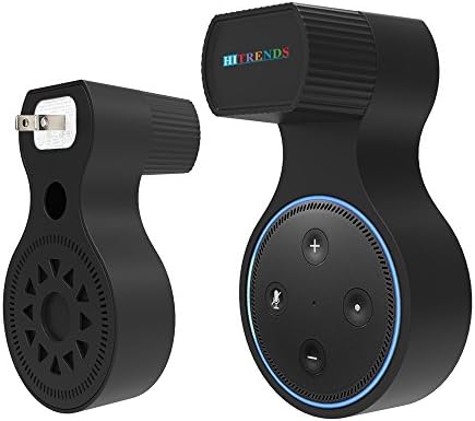 Outlet Wall Mount Holder Stand Hanger for Echo Dot 2nd Generation - A Space Saving Solution for Your Smart Home Speakers - No Messy Wires or Screws (Black)