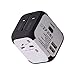UPPEL Travel Adapter with Dual USB All-in-one Worldwide Travel Chargers Adapters for US EU UK AU About 152 Countries Universal Power Plug Adapter Charger with Dual USB and Safety Fuse (White)