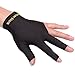 Gracefulvara Spandex Left Hand Three Finger Snooker Billiard Glove Black