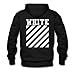 SPVF White Hoodie Sweatshirt For Men Classic White and Black Small Black