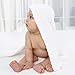 Lucear Muslin Cotton White Baby Bath Towels with Hood and Waistband Also for Baby Blanket