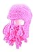 Oidon Octopus Winter Warm Knitted Wool Ski Face Mask Knit Beard Squid Beanie Hat Cap (Pink),One Size