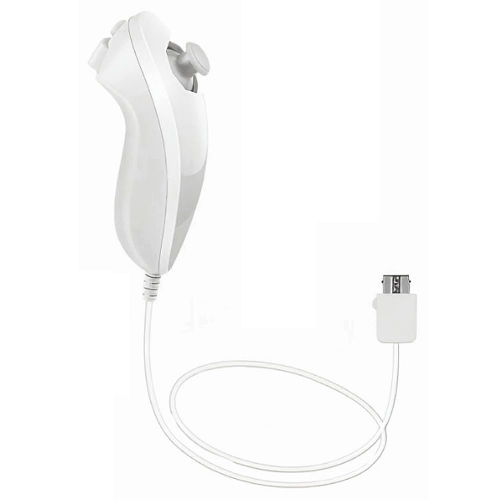Tevodo Wii Nunchuck Controller, 1 Packs Nunchuck Joystick Compatible with Wii Wii U console(White)