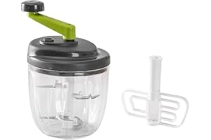 Suapouen Hand Chopper, Manual Food Chopper, Hand Crank Onion Spinner, Food Chopper with Container, Rotary Onion Chopper