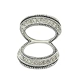 Double Rings Scarf ring Rhinestone Scarves Buckle Women Jewelry Silver-Tone Small Gift for Valentine's Day