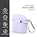 GMYLE Airpods Case Cover with Keychain, [Front LED Visible] Silicone Full Protective Wireless Charging Airpods Case Cover Skin Accessories kit Set Compatible for Apple AirPods 2 & 1 – Lavender Purple