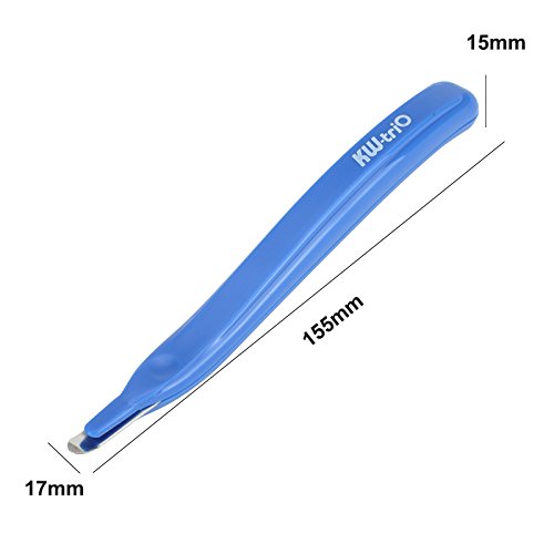 Shuxy 4 Pack Magnetic Staple Remover Push Style Remover Easy Staple Removal Tool For School Office Home - Blue