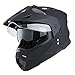 1Storm Dual Sport Motorcycle Motocross Off Road Full Face Helmet Dual Visor Matt Black, Size Medium