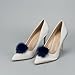 L'vow Women' Fluffy Mink Fur Pom Removable Shoe Clips Clutch Wedding Decoration Pack of 2