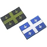 Oyster-Patch Canada Country Flag/Quebec State Flag Tactical Patch Hook & Loop (Quebec 2 pcs)