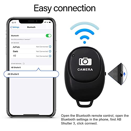 Ravs Wireless Bluetooth Camera Shutter Remote Control Clicker for