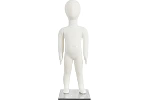 SHAREWIN Kids Mannequin Child Dress Form Foam Flexible Full Body Manikin with Removable Head, 1 Year Old Beige