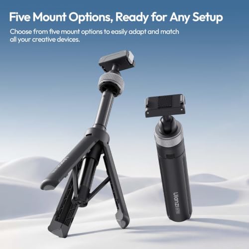 ULANZI MT95 Mini trípode para dji Action 5 Pro/4/3/Osmo 360 (dji Osmo Action 5 Pro/4/3/Osmo 360) | Liberación rápida magnética, cabezal de bola dual de 360°, trípode 3 en 1 para cámaras DJI Action 5 Pro 4 3 y Osmo 360
