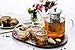 Glass Teapot Set with Infuser for Loose Tea - 1100ml Stove Top Safe Borosilicate Clear Glass Tea Pot with 4 Small Tea Cups, Silicone Trivet, & Cleaning Brush | Perfect Tea Set for Gift or Entertaining