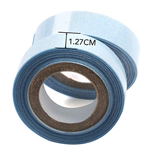 1.27cm x 3 Yards Hair Replacement Strong Adhesive Lace Front Wig Hair Support Tape, Double-Sided Water-Proof Invisible Tape 2 Rolls/Pack For Wigs/Toupees/Skin Weft Hair Extensions-Blue