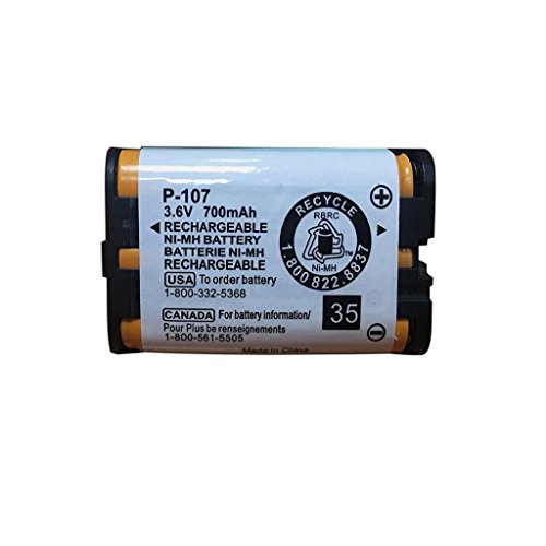 BAOBIAN HHR-P107 Rechargeable Battery 3.6v 700mAh Compatible with for Panasonic Cordless Phone HHR-P107 HHRP107 HHR-P107A HHRP107A KX-TG6071 Telephone Handset(Single)