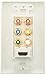 Monoprice Recessed HDMI Wall Plate, with 1 HDMI F/F Adapter & 6 RCA Connector, Gold Plated White