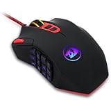 Redragon M901 Gaming Mouse Wired, [Programmable] MMO RGB LED Mice, 24000 DPI, Optical High Precision Sensor, Weight Tuning Set, 18 Buttons for Windows PC Games - Black
