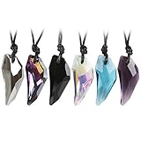 Thyway 6 Pcs Western Style Unisex Crystal Rhinestone Simulated Wolf Tooth Necklace Chain for Men Women Girls Boys Lovers