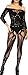 The Victory of Cupid Women's Sexy Fishnet Floral Crotchless Bodysuits Suspender Bodystocking, Black, OS