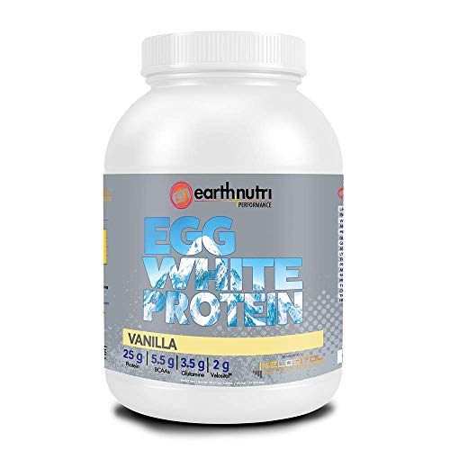 EarthNutri Egg White Protein Vanilla with Velositol, BCAAs, and