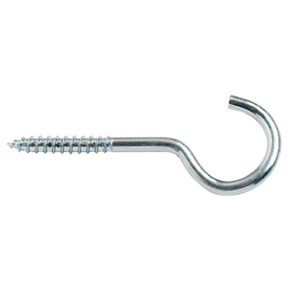 Merriway BH00113 (12 Pcs) Zinc Plated Screw-In Ceiling Hook Steel, 80mm (3.1/8 inch) - Pack of 12 Pieces