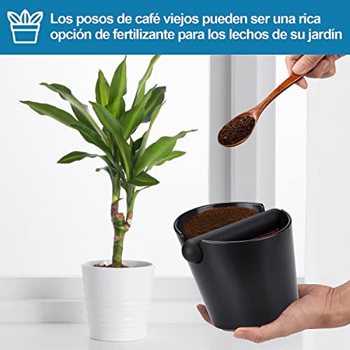 SKM-MX Caja para café,Caja de golpe,Caja de café de 4,4 pulgadas,Con palanca de golpeo duradera y almohadilla de martillo de polvo, Cubo para el café,Disfrute de un café fresco y molido (2 Piezas)