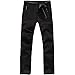 Mens Softshell Pants Waterproof Windproof Hiking Outdoor Soft Shell Trousers 1607 Black XX-Large