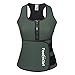 FeelinGirl Neoprene Sauna Suit - Sauna Tank Top Vest with Adjustable Shaper Trainer Belt,Army Green,XXX-Large