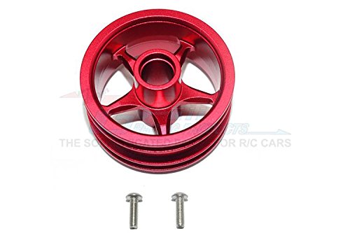 GPM Tamiya T3-01 Dancing Rider Trike Upgrade Parts Aluminum Front Wheel (5 Poles Design) - 1Pc Set Red