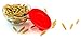 Imperial Home 5-Piece Nested Glass Bowl Set With Apple Design and Red Lids