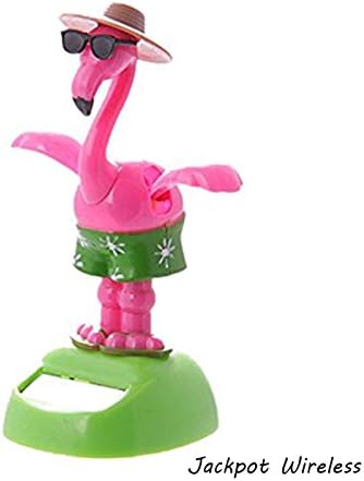 Jackpot Solar Powered Dancing Toys Flamingo with Hat + Sunglasses US Seller